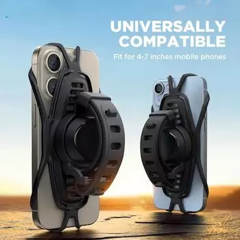 1 шт. Универсальный держатель для телефона на велосипеде, крепление для сотового телефона на руль 4-7 дюймов для велосипеда, мотоцикла, скутера чёрный