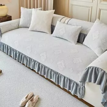 1 шт. Универсальный коврик для дивана Four Seasons, простая жаккардовая подушка для спинки из шенилла, противоскользящая и пылезащитная подушка для дивана 1seat 70x70cm