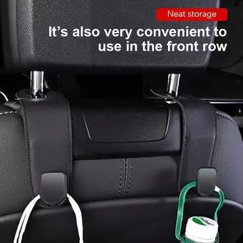 1 шт. Универсальный кожаный крючок для спинки сиденья автомобиля, автомобильный подголовник, подвесной держатель, вешалка для хранения, аксессуары для интерьера Black