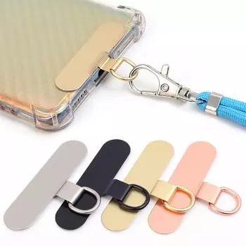 1 шт. Универсальный металлический ремешок для мобильного телефона, ультратонкий, из нержавеющей стали, фиксированный ремешок для мобильного телефона, аксессуары 1PCS чёрный