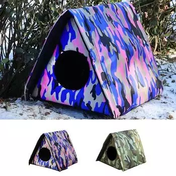 1 шт. Универсальный питомник Треугольный кошачий домик Гнездо Палатка для домашних животных Дом для котят Открытый Водонепроницаемый Складной 40*35*32cm