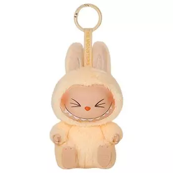 1 шт. Универсальный розовый кулон-кукла Лабубу, шнурок для мобильного телефона, плетеный короткий кулон для рюкзака, универсальные брелоки для чехла мобильного телефона