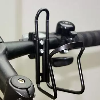 1 шт. Универсальный руль для мотоцикла, алюминиевый сплав, подставка для бутылки с водой, серебристо-черные аксессуары чёрный