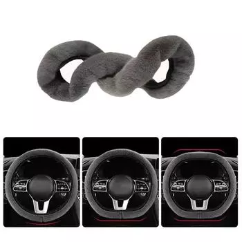 1 шт. Универсальный теплый чехол на руль, мягкий плюшевый чехол на руль, гибкий противоскользящий чехол, полностью обернутый защитой руля, аксессуары чёрный