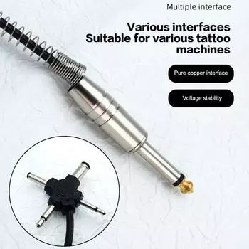 1 шт. Универсальный зажим для татуировки, легкий тонкий мягкий силиконовый кабель для тату-машинки, блок питания RCA и DC 1 pcs