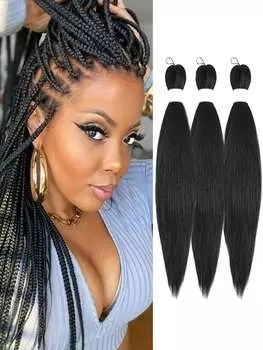1 шт./упаковка длинные плетеные накладные волосы 26 дюймов предварительно растянутые синтетические волосы легко плетутся накладные волосы