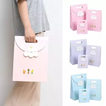 1 шт. Упаковка для вечеринки, подарочная упаковка, мультяшная сумочка, конфеты, шоколад, откидная упаковка, принадлежности для вечеринки S небесно-голубой