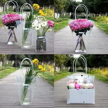 1 шт. Упаковка ко Дню святого Валентина, цветы, букет роз, сумка для цветочного магазина, прозрачные подарочные аксессуары ко Дню матери