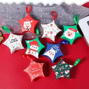 1 шт. упаковочная коробка Санта-Клаус коробка конфет коробка конфет рождественские подарочные коробки коробка конфет в форме звезды