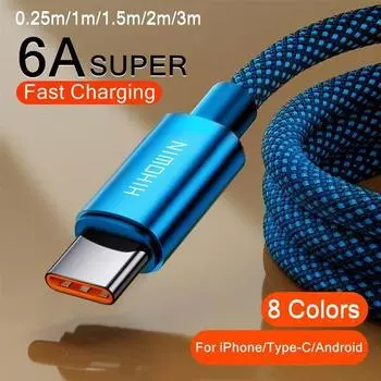 1 шт. USB-кабель для быстрой зарядки телефона Android, подходит для кабеля USB C/Micro USB, кабеля для зарядки, кабеля передачи данных 1.0m/TYPE+USB красный