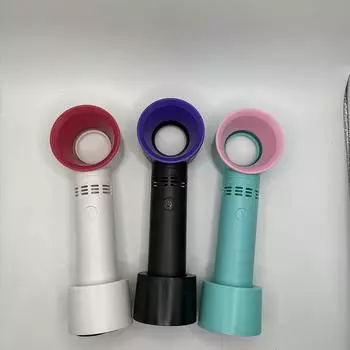 1 шт. USB-перезаряжаемый безлопастной ручной вентилятор, портативный мини-настольный вентилятор с тремя скоростями, подходит для путешествий и использования в офисах. зелёный