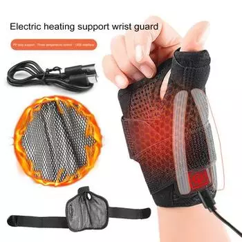 1 шт. USB-подогреваемый наручный бандаж с 3 уровнями регулировки температуры, теплый, легкий, для холодной погоды