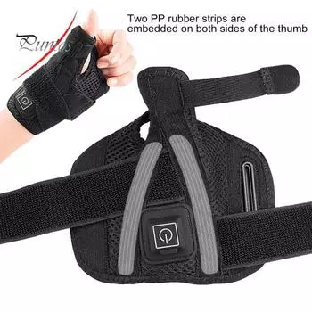 1 шт. USB-подогреваемый наручный бандаж с 3 уровнями регулировки температуры, теплый, легкий, для холодной погоды, зимний, для мужчин и женщин, электрический нагревательный браслет, поддержка запястья чёрный