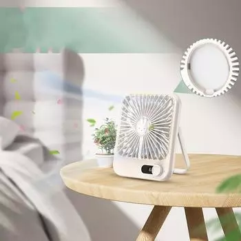 1 шт. USB портативный ультратонкий зарядный мини-вентилятор Mute, складной настольный вентилятор, дисплей питания, удобно носить с собой, летние принадлежности белый