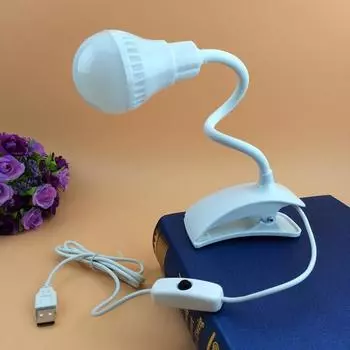 1 шт. USB светодиодная настольная лампа для чтения с клипсой
