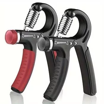 1 шт. Усилитель хвата — тренажер с регулируемым сопротивлением для развития предплечий, силы рук и ловкости пальцев — 11–132 фунта (5-60 кг) чёрный