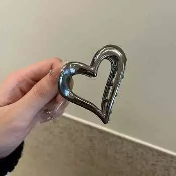 1 шт. Усовершенствованная металлическая заколка для волос в форме сердца, заколка-акула на затылке, простая заколка-краб, новый головной убор