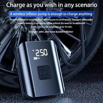 1 шт., устанавливаемый на транспортное средство беспроводной насос многоцелевой насос для электрического портативного семейного автомобиля с автоматической зарядкой и остановкой чёрный