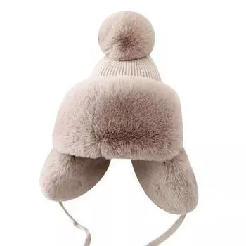 1 шт., устойчивая утолщенная теплая плюшевая теплая шерстяная вязаная морозостойкая плюшевая шапка для защиты ушей
