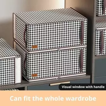 1 шт. Утолщенная нетканая сумка для хранения одеял для дома, вместительная сумка для упаковки одежды, сумка для организации багажа 55x40x25cm