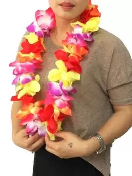 1 шт., утолщенные гавайские леи для танцевальной вечеринки хула, цветочное ожерелье, леи для вечеринок, сувениры, торжества и украшения разноцветный