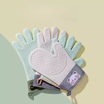 1 шт. утолщенные изоляционные и противоожоговые перчатки, кухонная духовка, силиконовые перчатки, бытовая микроволновая печь для выпечки, высокотемпературные перчатки, партия A