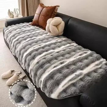 1 шт. утолщенные нерегулярные чехлы для диванов с изображением кролика, зимние теплые мягкие универсальные подушки для дивана, высококачественное плюшевое полотенце для дивана, домашний декор A 90x90