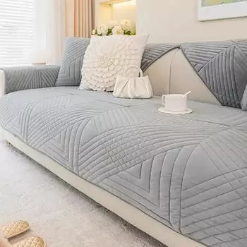 1 шт. утолщенный бархатный плюшевый чехол для дивана, геометрическая противоскользящая подушка для дивана в форме буквы L, мягкое полотенце для дивана для домашнего декора гостиной A 70x70