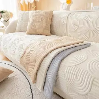 1 шт. утолщенный чехол для дивана, противоскользящий плюшевый диван, полотенце, однотонный чехол для дивана, защитный чехол для мебели в гостиной A 70x70