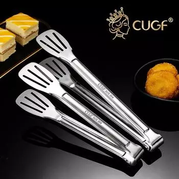 1 шт. утолщенный кухонный зажим для стейка из нержавеющей стали 304, зажим для барбекю, зажим для еды, удлиненный зажим для хлеба на пару