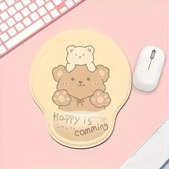 1 шт. утолщенный мультяшный красочный силиконовый коврик для мыши с подставкой для запястья, мягкий удобный коврик для использования дома и в офисе красный