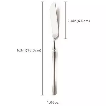 1 шт., утолщенный нож из нержавеющей стали 304 для масла, круглая ручка, разбрасыватели сыра, варенья, ножи для сливок, кухонная посуда для тостов, хлеба серебряный