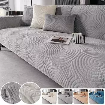 1 шт. утолщенный плюшевый чехол для дивана, роскошный однотонный чехол для полотенца для дивана, зимний теплый чехол для углового дивана в форме буквы L для домашнего декора A 70x70