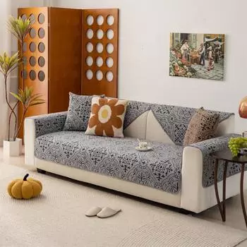 1 шт. утолщенный плюшевый жаккардовый противоскользящий чехол для дивана на осень/зиму в гостиной, чехол для сиденья, полотенце, мебельный декор 60*60cm