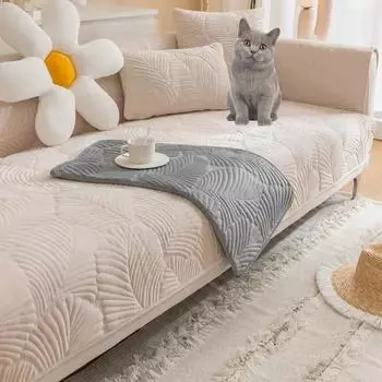 1 шт. утолщенный зимний чехол для дивана с листьями, угловой диван в форме буквы L, чехол для полотенца, нескользящий чехол для домашнего дивана, декор для гостиной A 70x70
