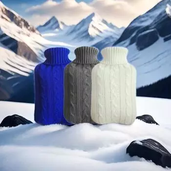 1 шт. Уютный чехол для грелки из вафельной трикотажной ткани, декоративный вязаный чехол для стандартных грелок белый