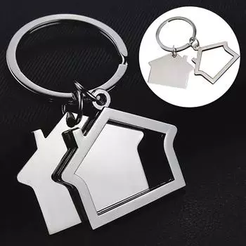 1 шт. ювелирные изделия металлическое кольцо eky дом брелок креативные брелки аксессуары женская сумка крючок 6.9*3.9 см 6.9*3.9cm серебряный