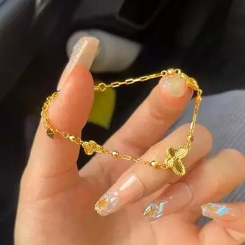 1 шт. ювелирные изделия новый однослойный кулон бабочка браслет мода медь рука женский