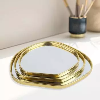1 шт. ювелирные изделия скандинавский зеркальный поднос украшение стола в форме картофеля свет роскошный золотой реквизит для съемки дома 22.5X18.5X1.5CM золотой