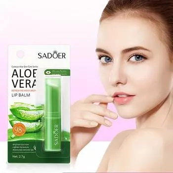 1 шт., увлажняющий бальзам для губ с алоэ вера, увлажняющий, питательный, увлажняющий и восстанавливающий бальзам для губ для женщин 01#