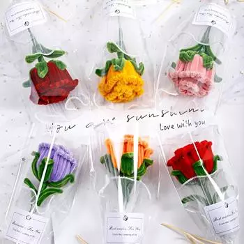 1 шт. Вечный цветок, усовершенствованная круглая роза, насыщенные цвета, букет роз, одинарная трубка, ручная работа, букет из искусственных цветов вино красного