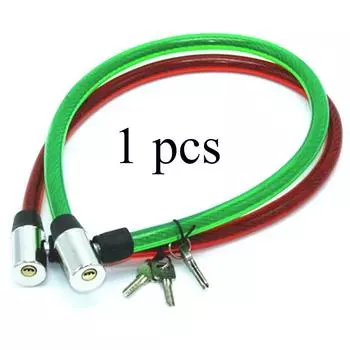 1 шт. Велосипедный замок 2080 Atomic Steel Wire Lock, стальной тросовый замок, велосипедный противоугонный замок, аксессуары для горного велосипеда, оснащен 2 ключами красный