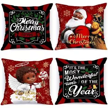 1 шт. Веселого рождественского украшения наволочка с застежкой-молнией для гостиной, дивана, подушки, набор для украшения дома 40x40cm