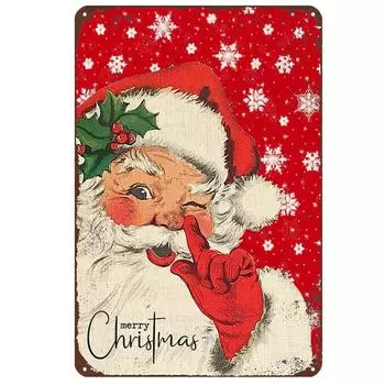 1 шт., Веселый рождественский дверной знак, металлический Веселый рождественский настенный декоративный знак, рождественский подвесной знак для украшения входной двери чёрный