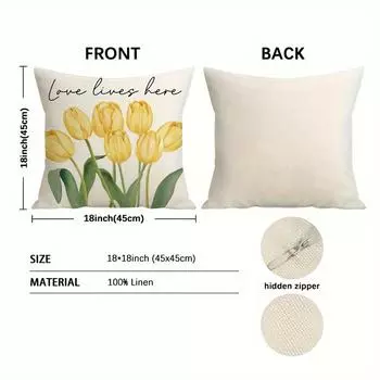 1 шт. Весенние наволочки 45x45 см Hello Sunshine Tulip наволочки для подушек Весна Лето Декор для фермерского дома 450mm*450mm