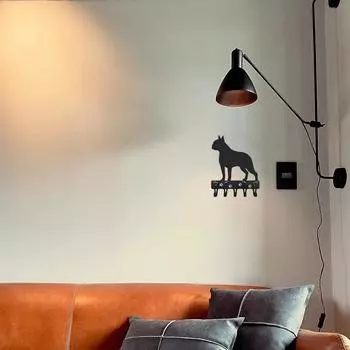 1 шт. Вешалка для ключей и поводка для французского бульдога - 9-дюймовый/6-дюймовый металлический настенный крючок для гостиной/украшения дома M светло-серый