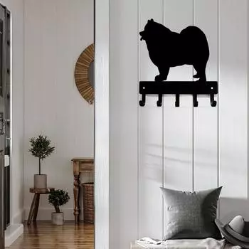 1 шт. Вешалка для ключей с изображением самоедской собаки - 6 дюймов в ширину/9 дюймов в ширину, металлическая настенная стойка для хранения предметов искусства, крючок для стены, железное искусство, вешалка для одежды M бронзовый