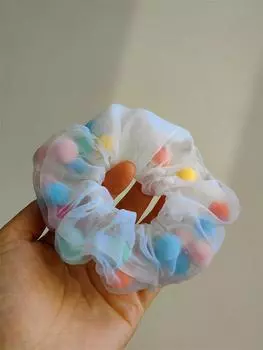 1 шт. Весна Лето Сетка Бант для волос Скранчи Большой Органза Женская Эластичная резинка для волос Держатель для хвостика Резинка для волос Аксессуары для девочек