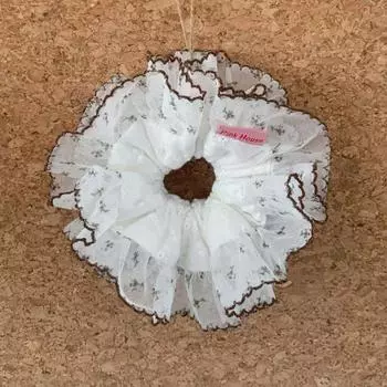 1 шт. Весна, Мятое кружево, Кружевные резинки для волос в виде толстой кишки, Сладкий, Контрастные цвета, Головной убор, Мраморная голова, Большой, Резинка для волос, Хай