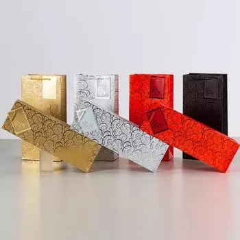 1 шт. Винные пакеты, винный пакет из крафт-бумаги, 10 шт. Подарочные винные пакеты с ручками 11*9*35cm золотой